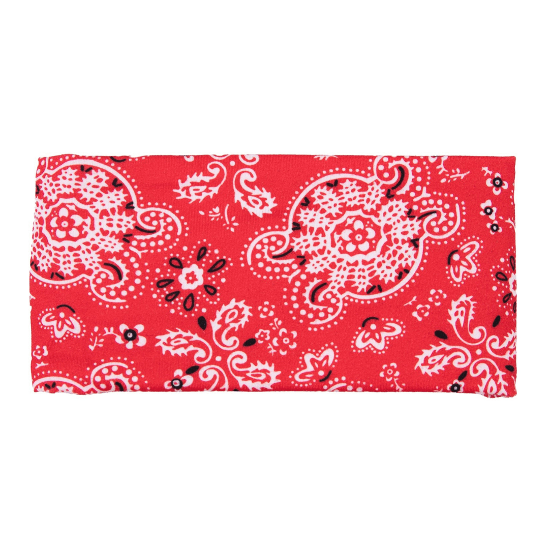 Red Bandana Bamboo Jersey Lined Sweatband - Ponya Bands