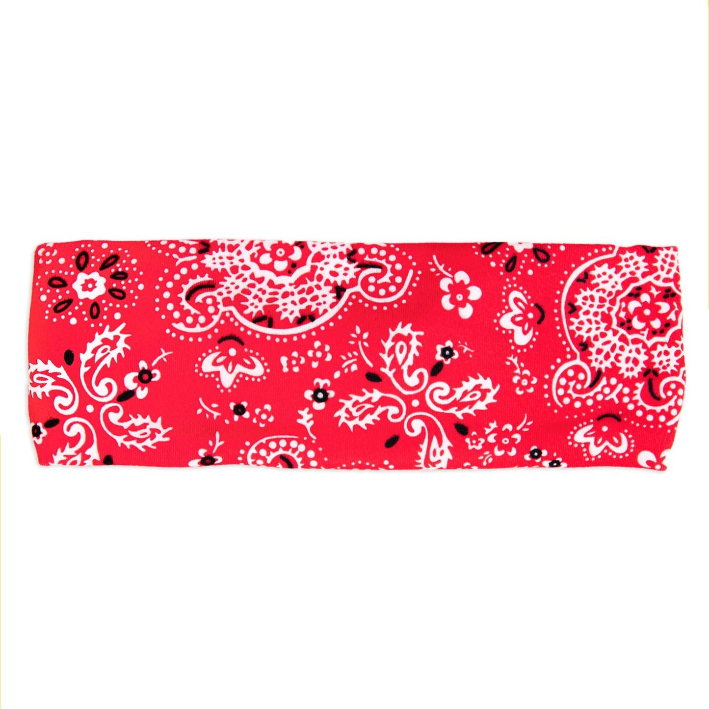 Red Bandana Bamboo Jersey Lined Sweatband - Ponya Bands
