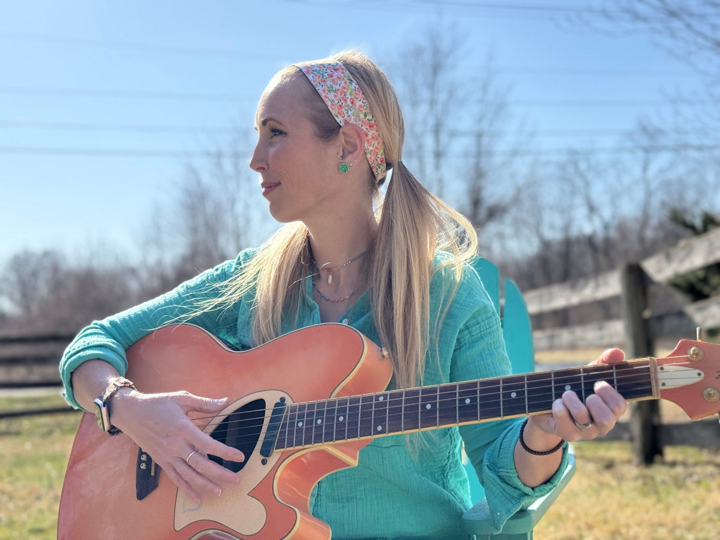 Watercolor Peaches Non - Slip Headband - Ponya Bands