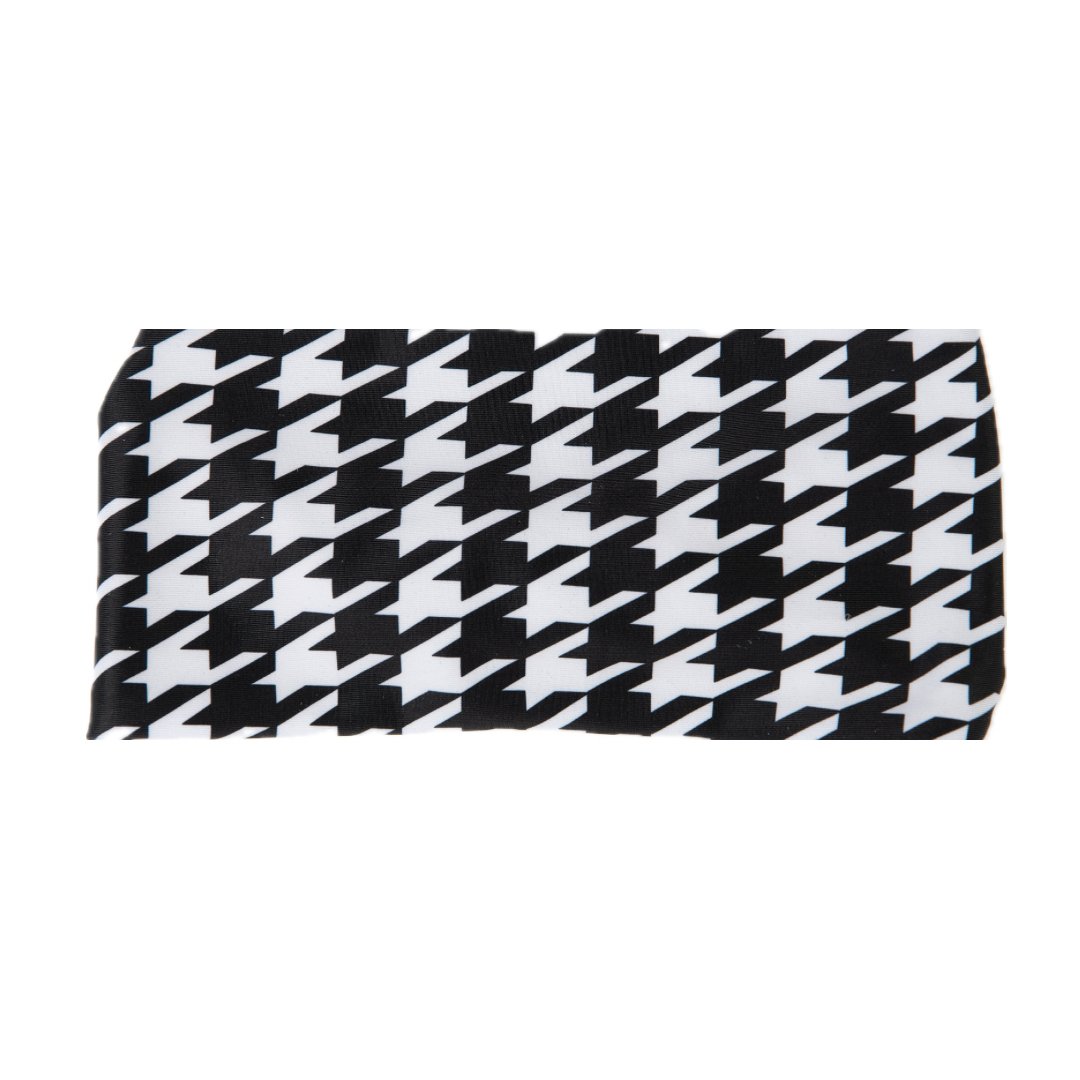 Houndstooth Bamboo Jersey Lined Sweatband - Ponya Bands