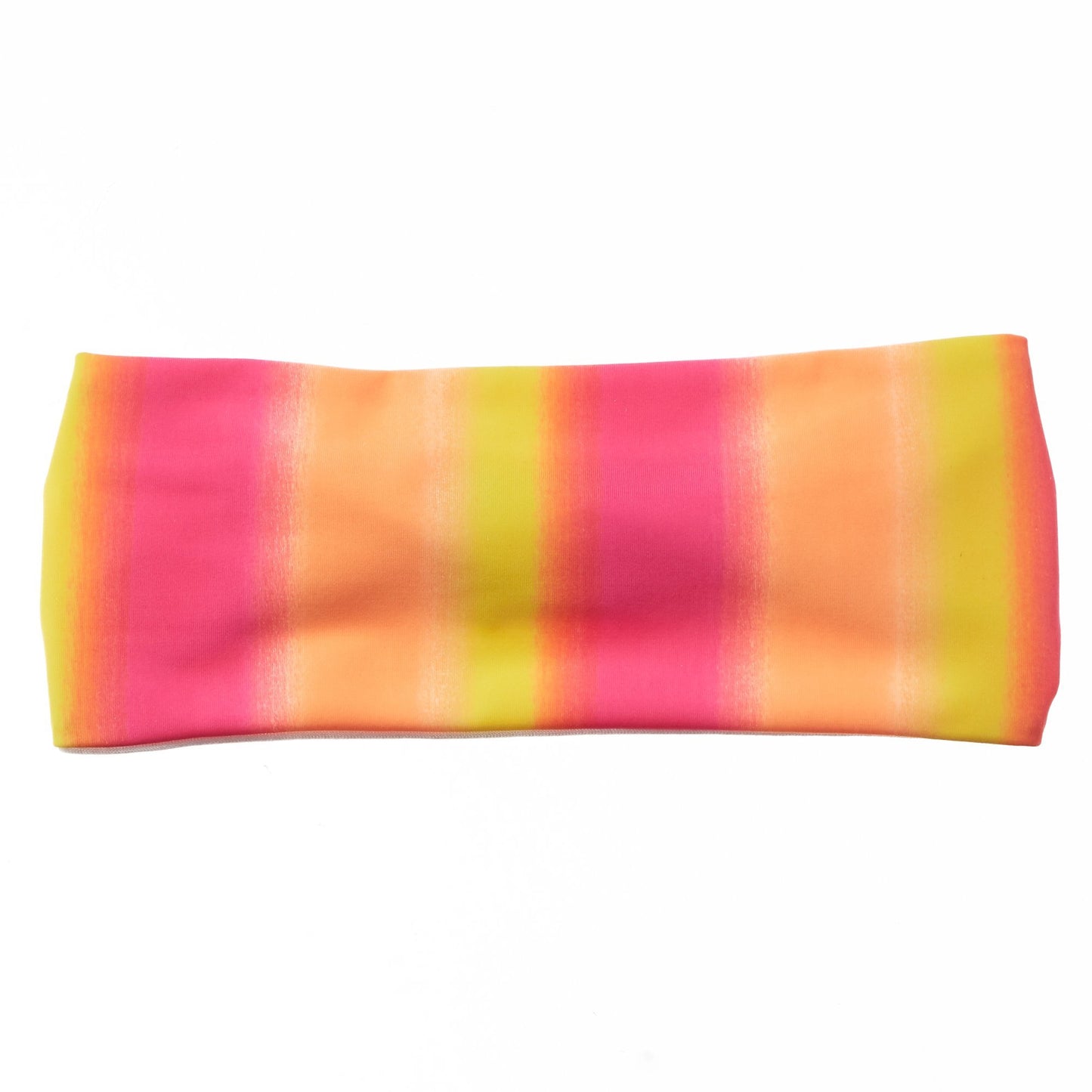 Pink and Yellow Stripe Bamboo Jersey Lined Sweatband - Ponya Bands