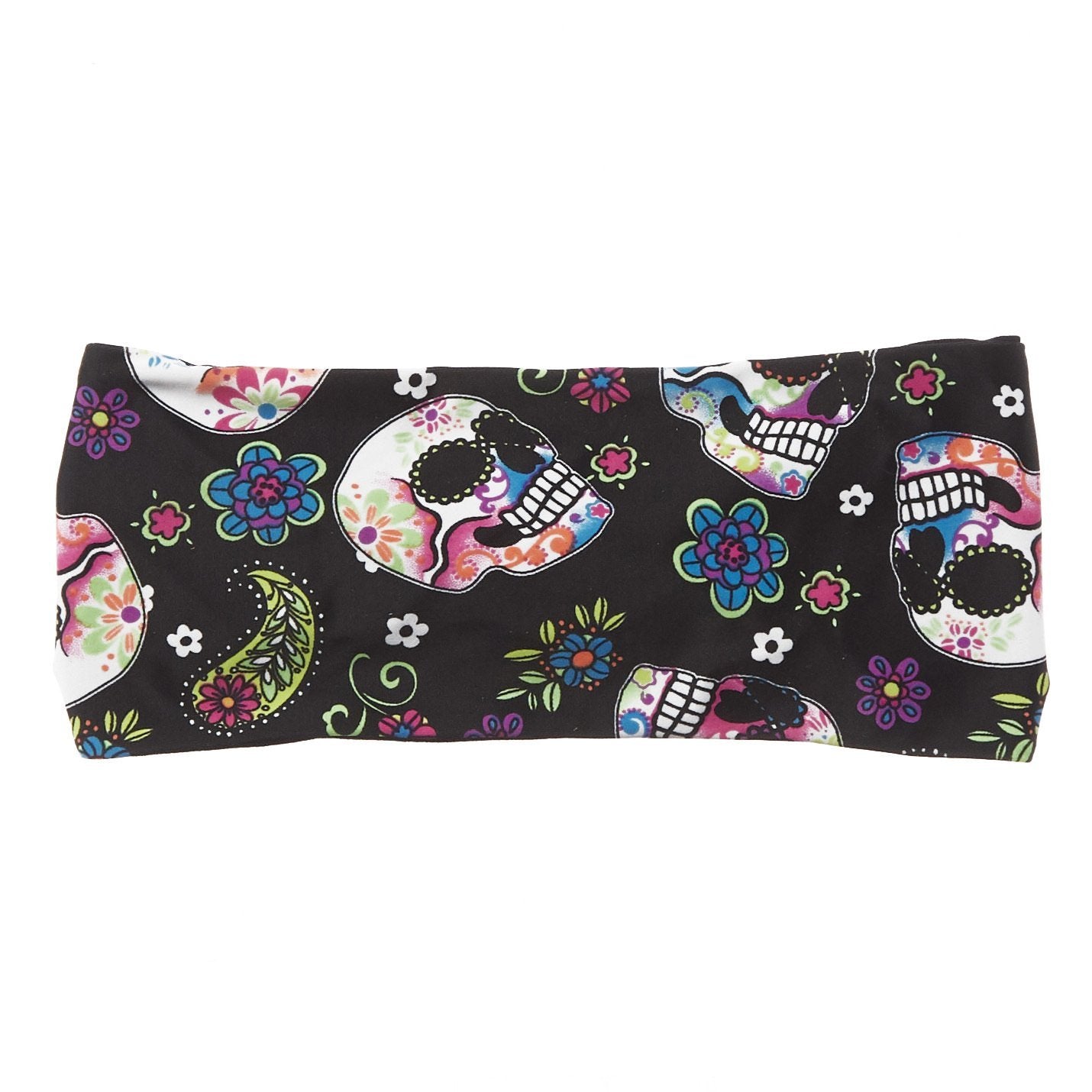 Sugar Skulls 4” Bamboo Jersey Lined Band - Ponya Bands